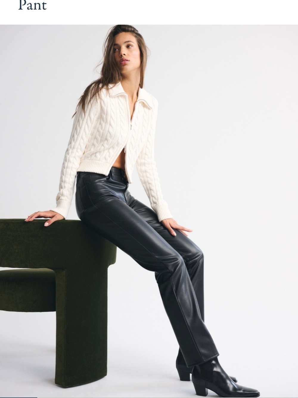 Abercrombie & Fitch Black Vegan Leather Straight Pant